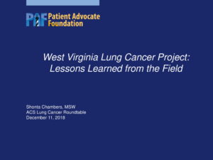 West Virginia Lung Cancer Project presentation cover photo