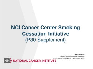 NCI Cancer Center Smoking Cessation Initiative presentation photo cover